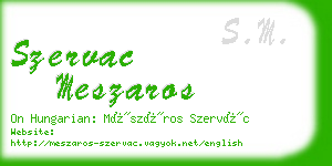 szervac meszaros business card